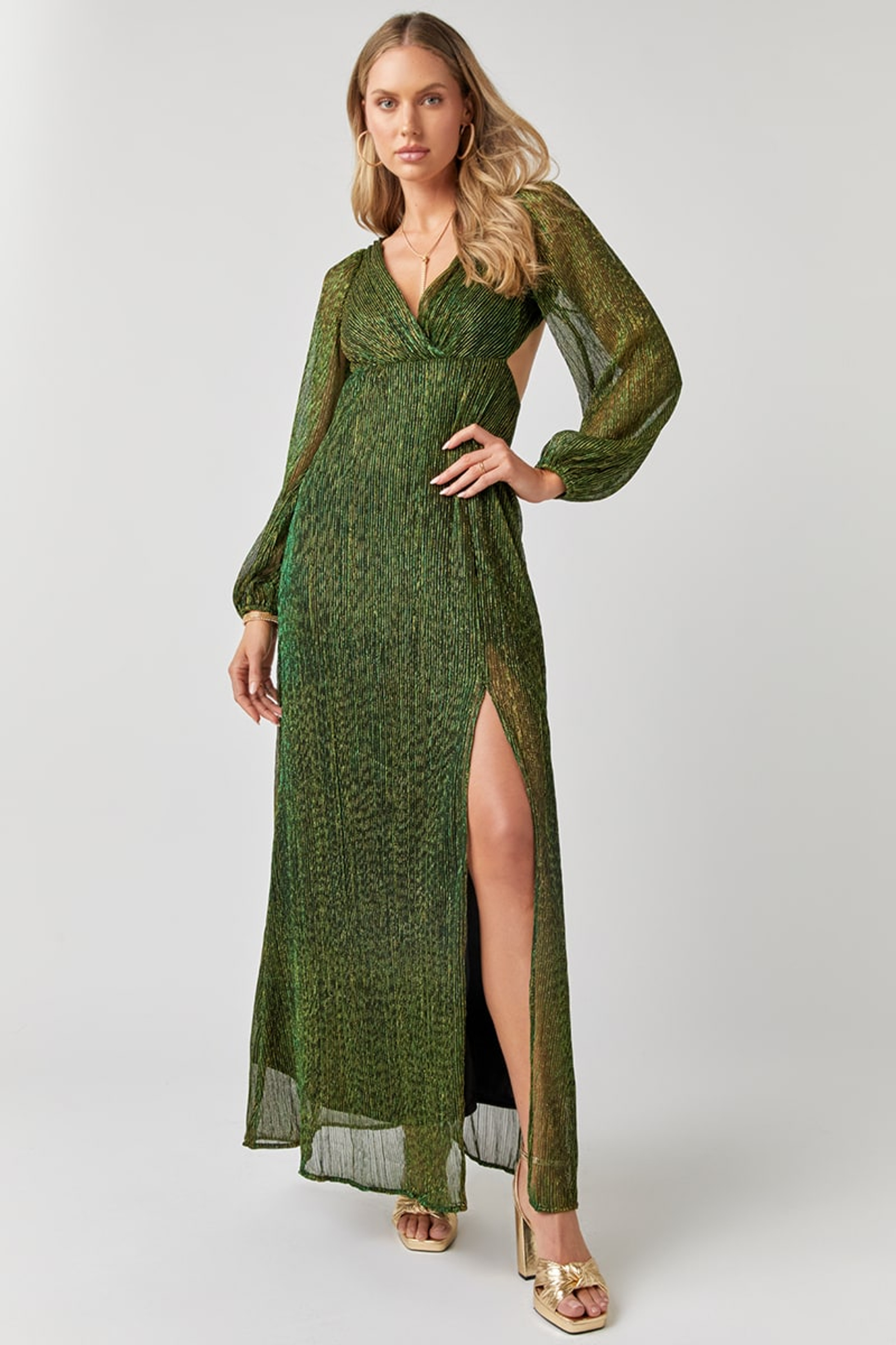 Kendall Long Sleeve Glitter Knit Maxi Dress | Francesca's