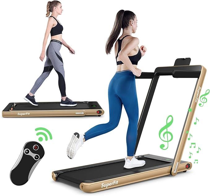 GYMAX Walking Pad, 2.25HP Foldable Treadmill with LED Display, Remote & Smart App Control, 2 in 1... | Amazon (US)