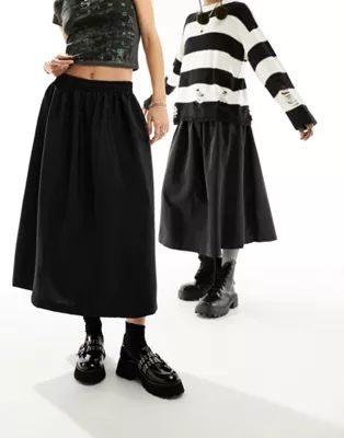 Reclaimed Vintage genderless nylon skirt in black | ASOS (Global)