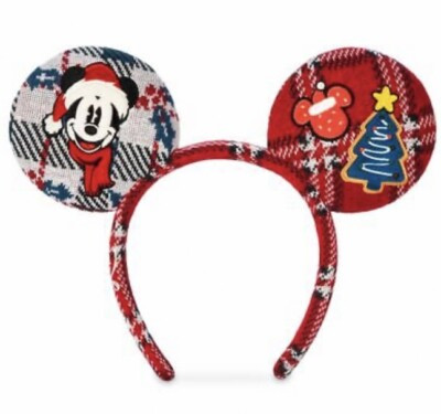 Disney Parks Mickey Holiday Plaid Christmas Sweater Spirit Jersey Ears Headband  | eBay | eBay US