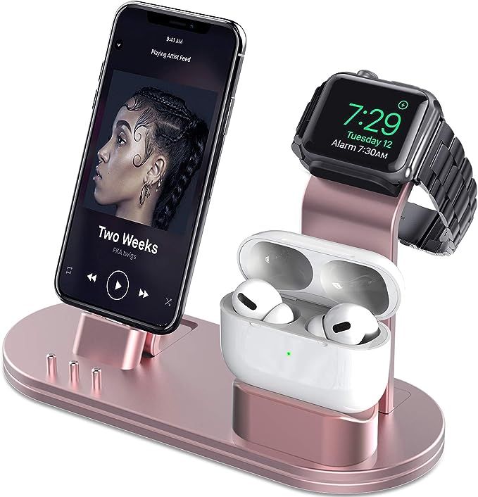 OLEBR Charging Stand Compatible with AirPods, iWatch Series 6/7/SE/5/4/3/2/1,Phone Series 13/12/1... | Amazon (US)