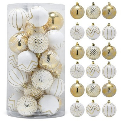 RN’Ds Christmas Decorative Ball Ornaments - Gold and White - 30 Pack | Target