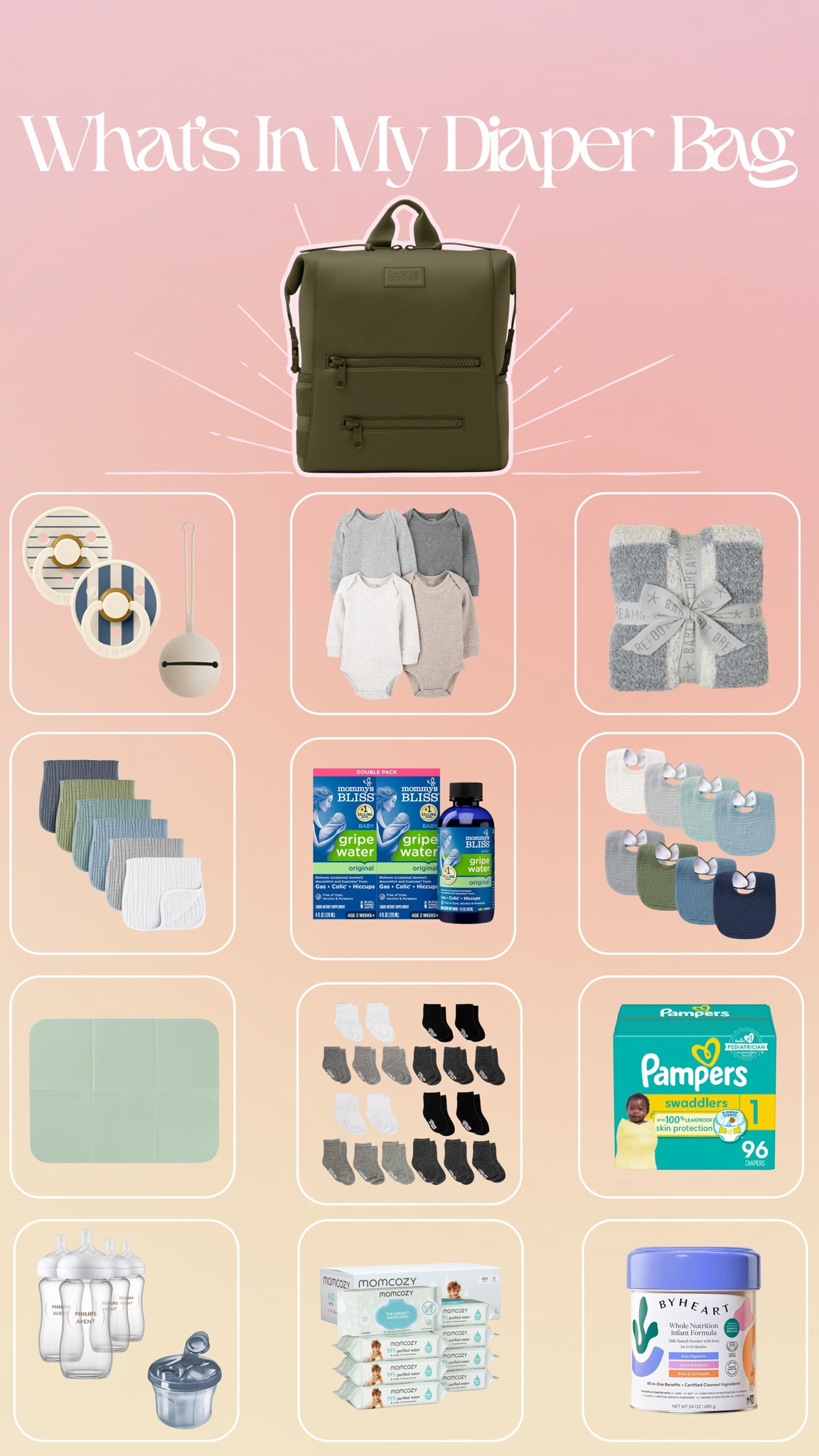 My diaper bag essentials 👼🏻🩵🍼🧸

#LTKBump #LTKKids