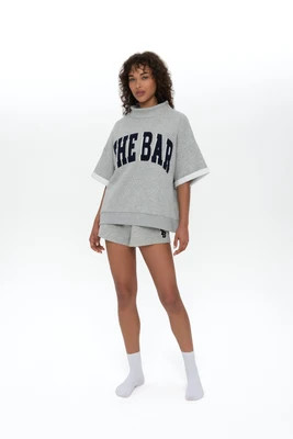 SHORT SLEEVE TWILL APPLIQUÉ HIGHER NECK CEMENT | The Bar