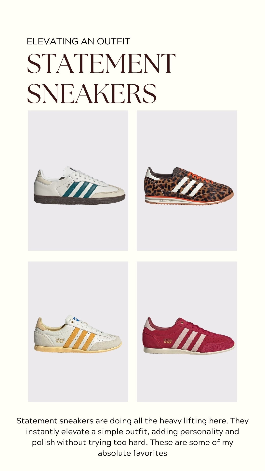 Statement sneakers that do all the heavy lifting for you. These are sure to elevate any outfit👟👟👟

#LTKPetite #LTKSeasonal #LTKootd