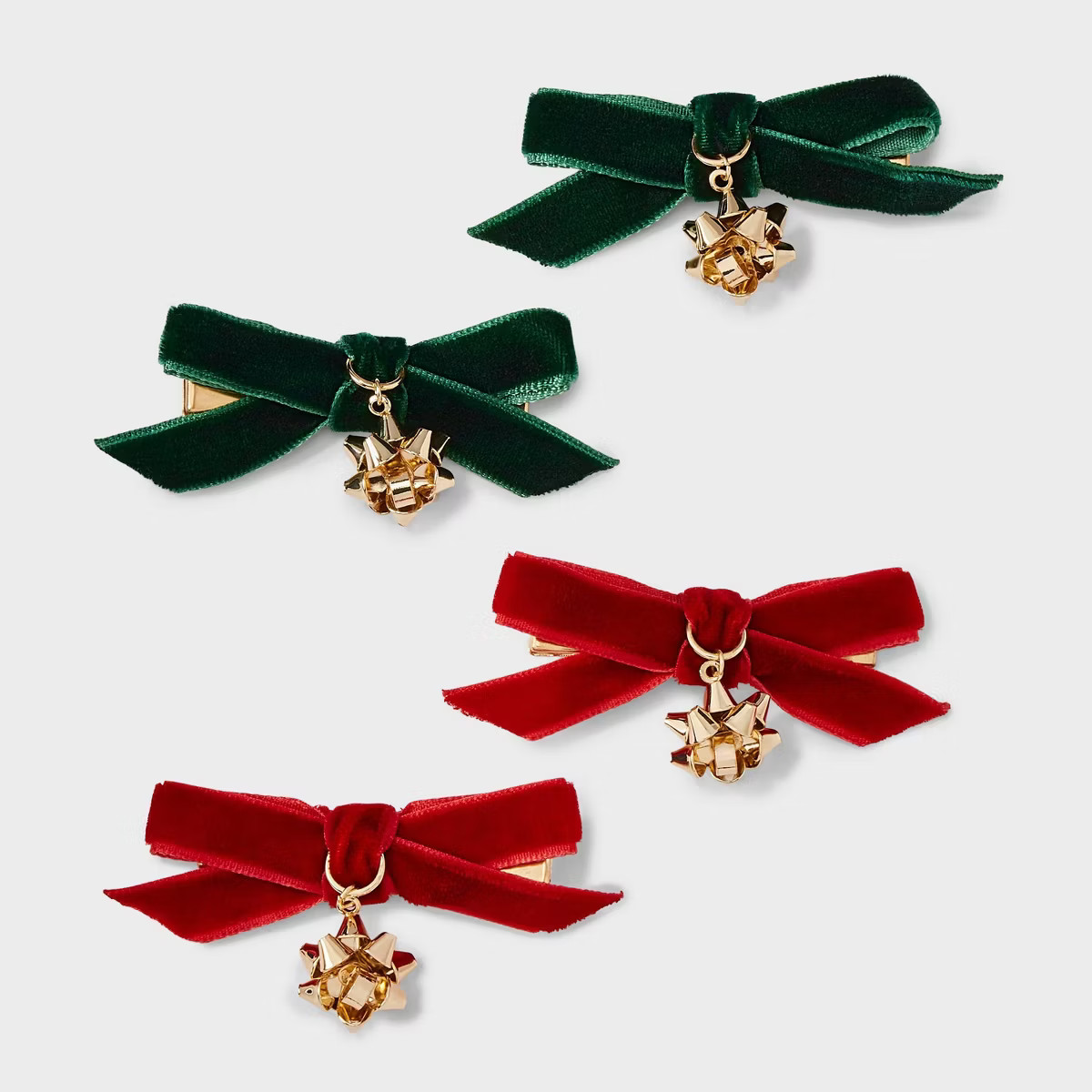Bow Pelican Hair Clip Set 4pc - Red | Target