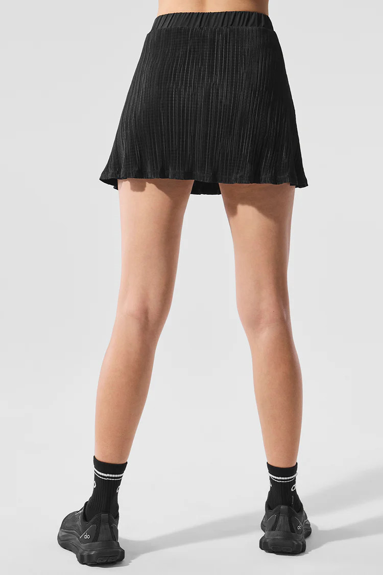 Micro Plisse Tennis Skirt - Black | Alo Yoga