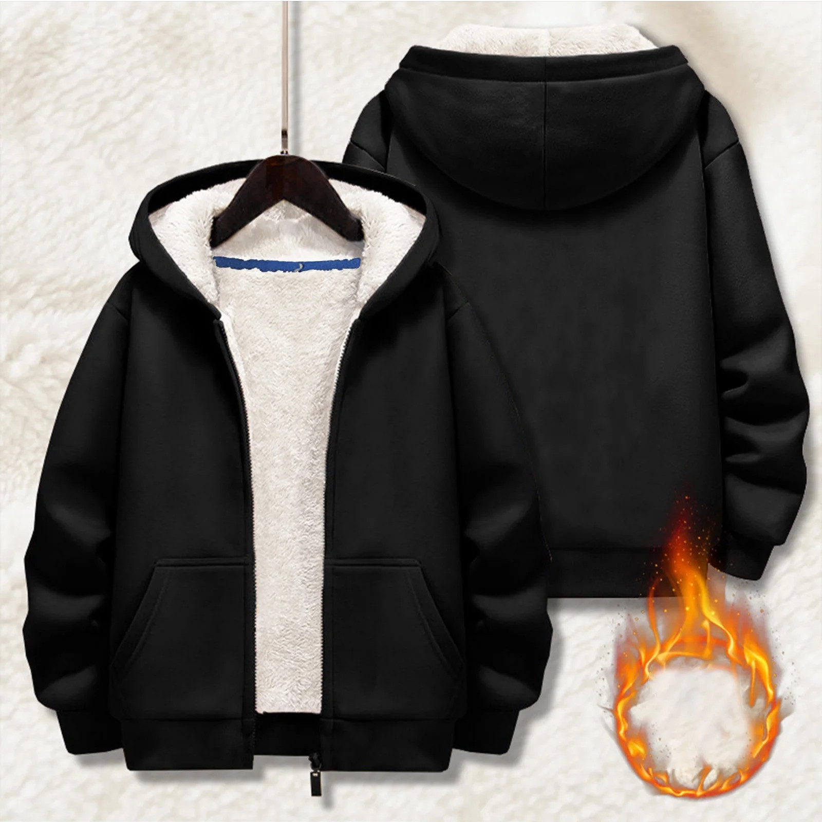 Kids Sherpa Lined Hoodie Fleece Jacket Boys Girls Full Zip Warm Sweatshirt Hooded Soft Winter Coa... | Walmart (US)