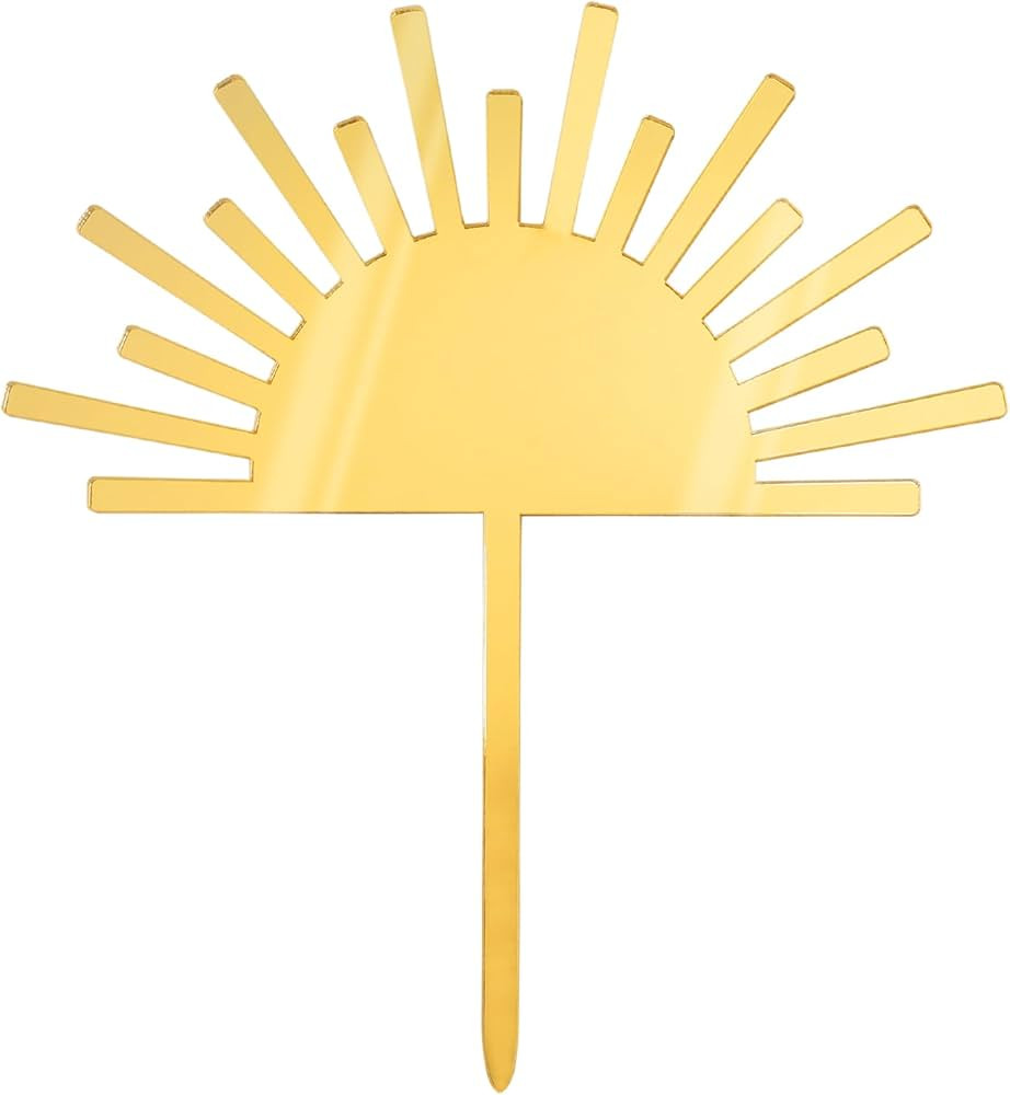 Huray Rayho Sun Acrylic Cake Topper Boho Theme Mirror Cake Topper for Photo Booth Props You Are M... | Amazon (US)