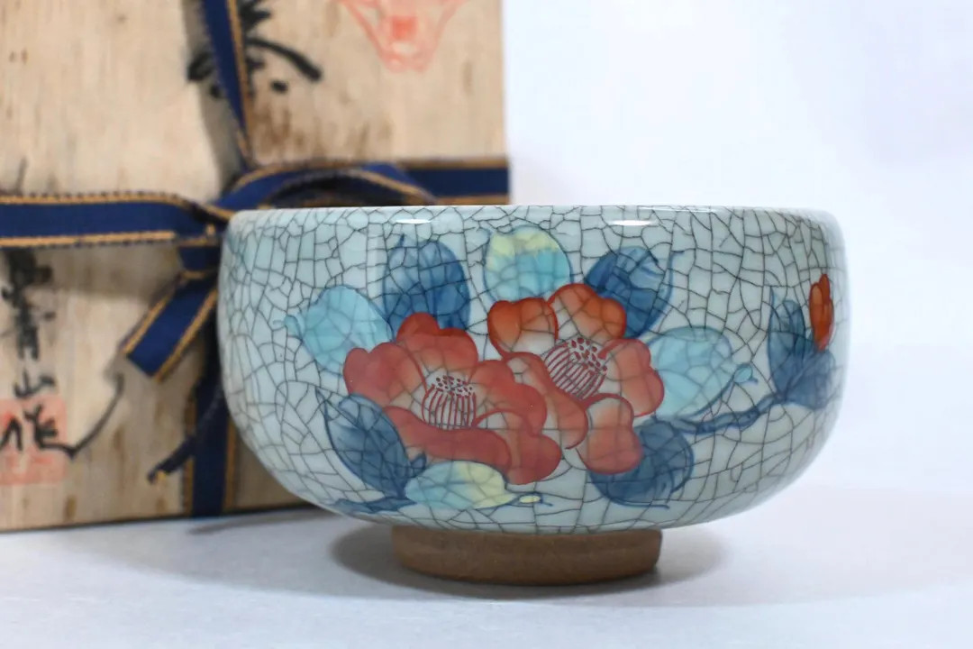 Nabeshima Ware Matcha Bowl, Japanese Vintage Pottery, Celadon Chawan With Peony, Wabi Sabi Tea Bo... | Etsy (US)