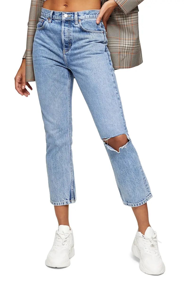 Topshop Chicago Crop Slim Straight Jeans (Bleach) | Nordstrom | Nordstrom