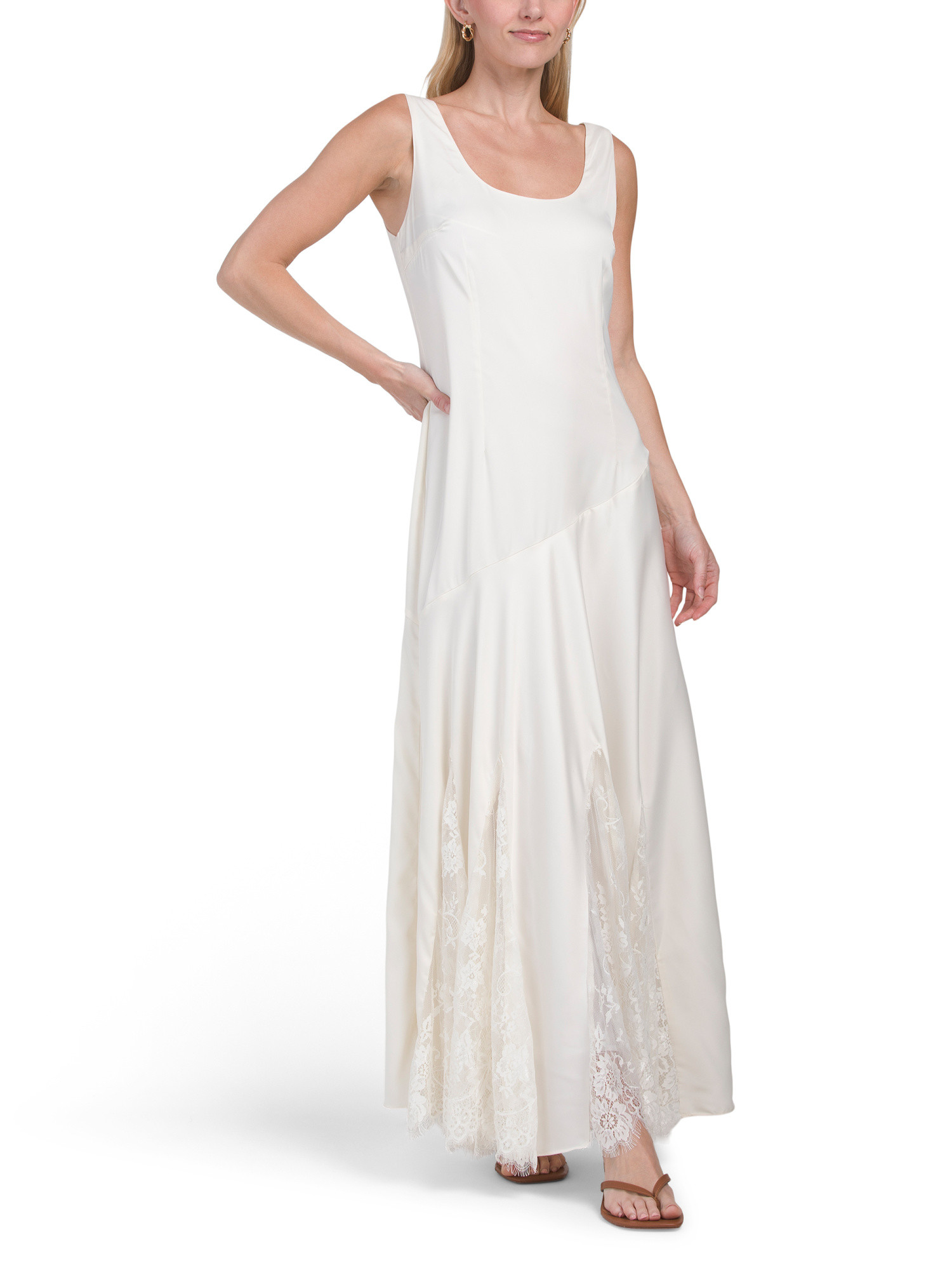 Lace Satin Maxi Dress | TJ Maxx