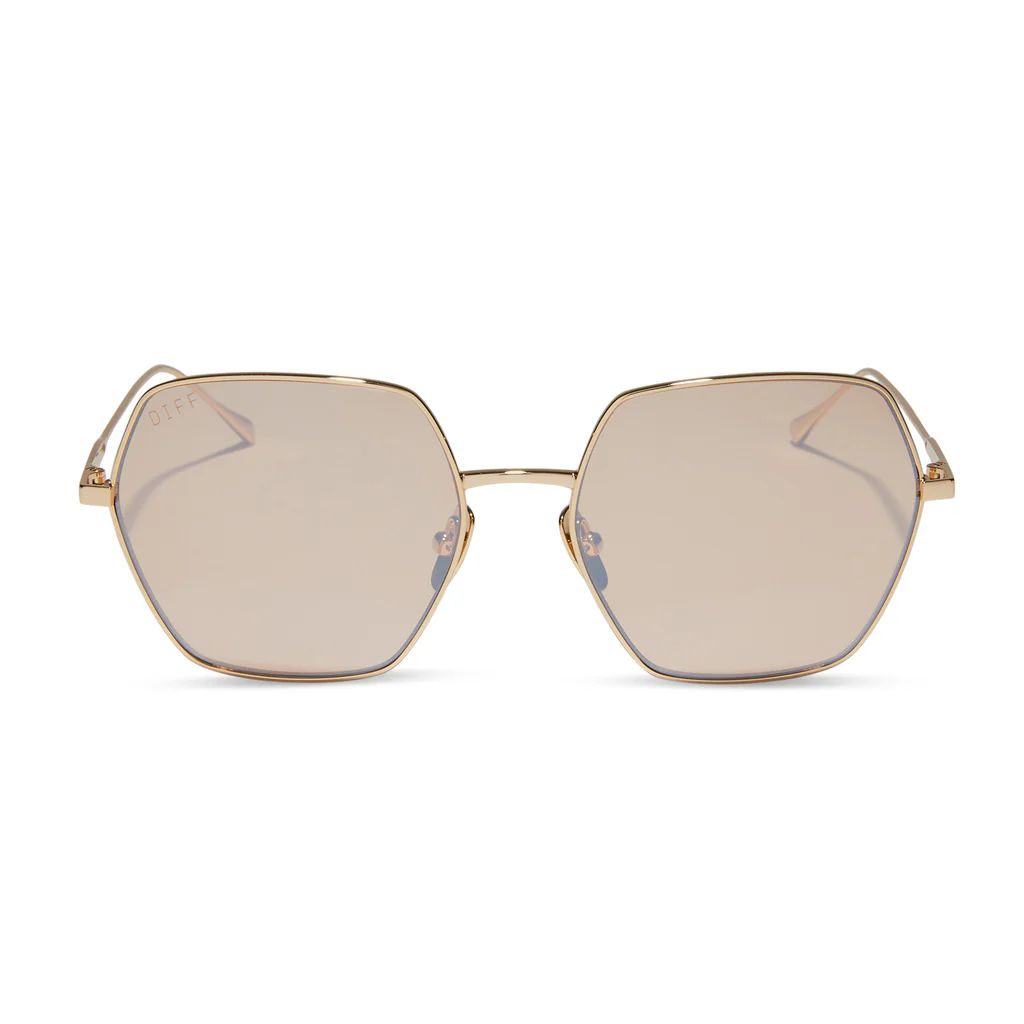 HARLOWE - GOLD + HONEY CRYSTAL FLASH SUNGLASSES | DIFF Eyewear