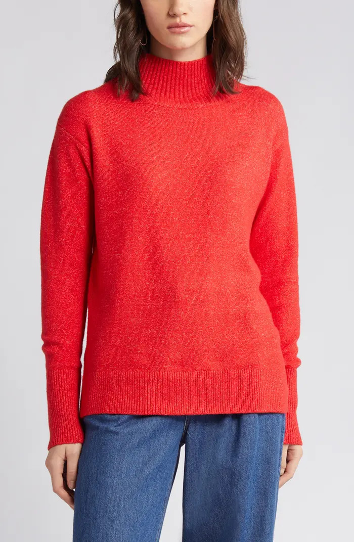 Caslon® Mock Neck Cotton Blend Sweater | Nordstrom | Nordstrom