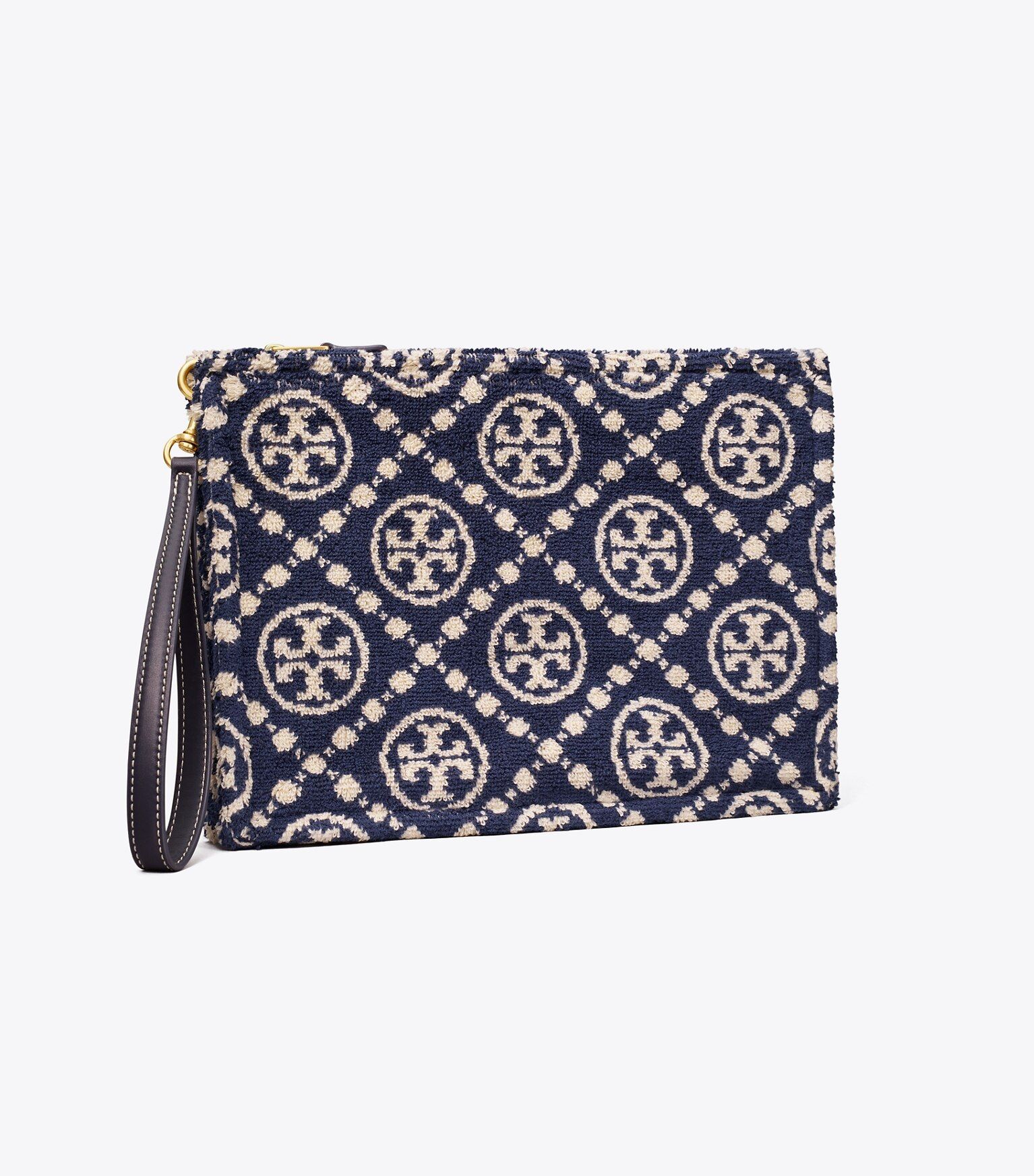 T Monogram Terry Pouch: Women's Designer Cosmetic Bags | Tory Burch | Tory Burch (US)