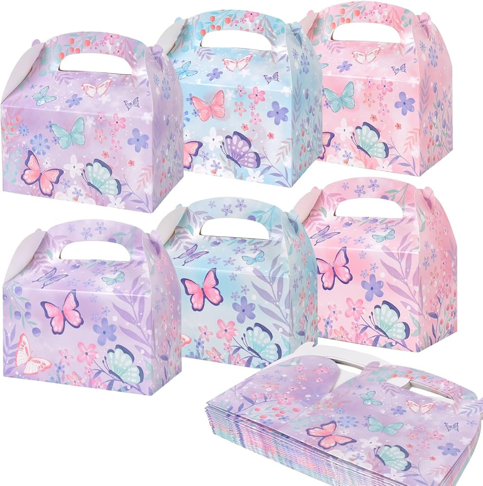 Butterfly Birthday Party Supplies Butterfly Party Favor Box, Gift Box, Treat Boxes, Candy Box for... | Amazon (US)