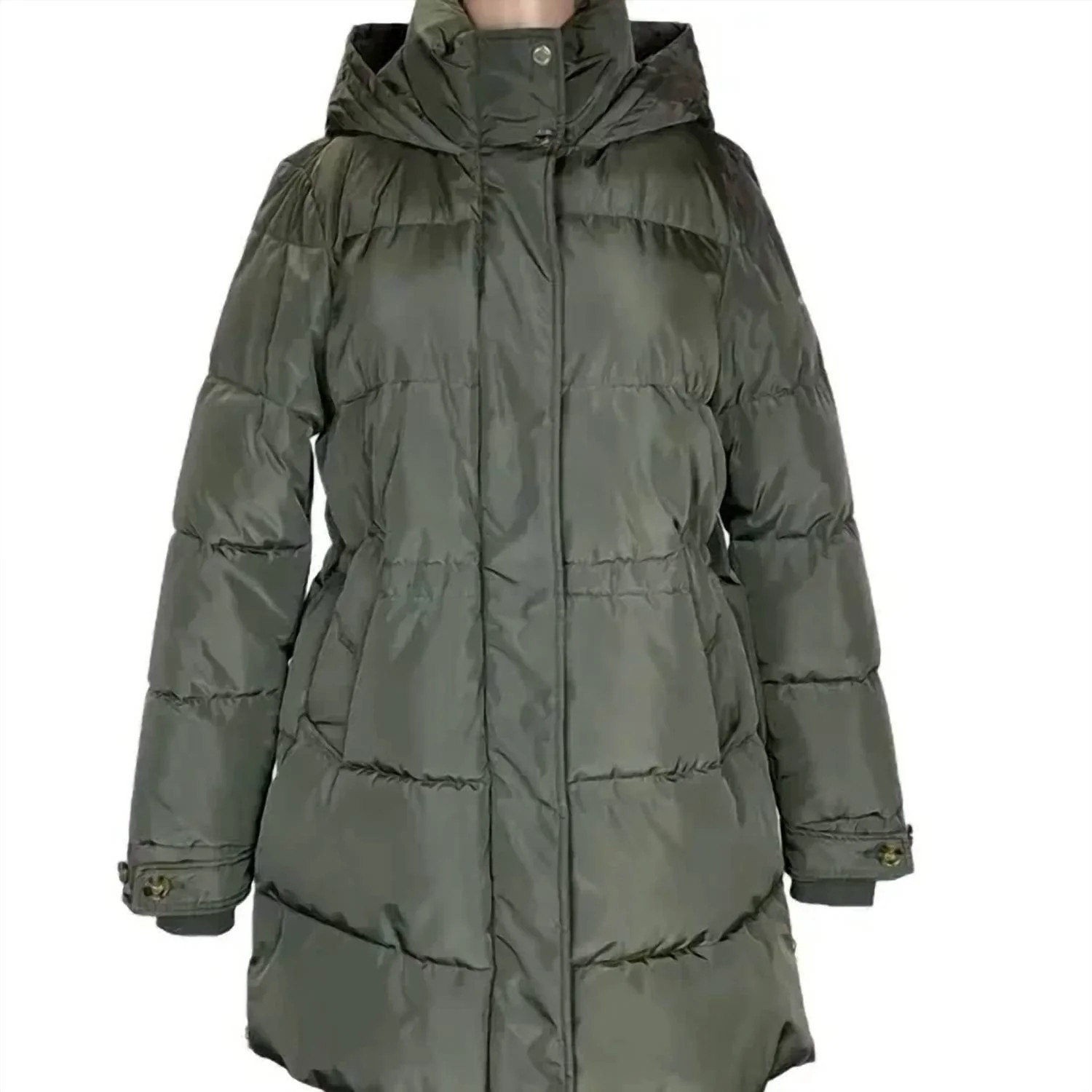 Women'S Hooded Down Jacket In Green | Shop Simon