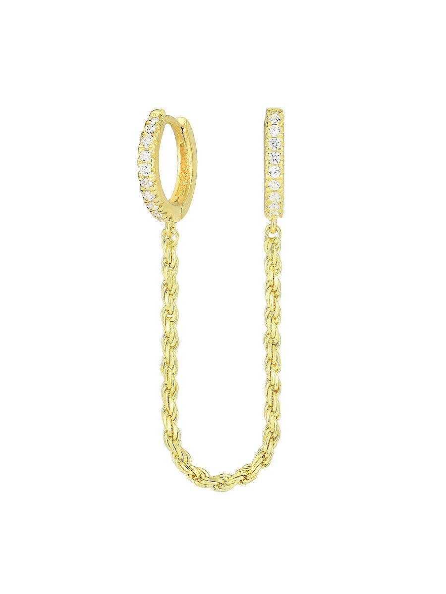 Chloe & Madison Women's Gold Vermeil & Cubic Zirconia Single Rope-Chain Earring | Saks Fifth Avenue OFF 5TH