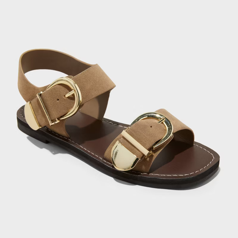 Women's Mira Double Buckle Flat Sandals - Universal Thread™ | Target