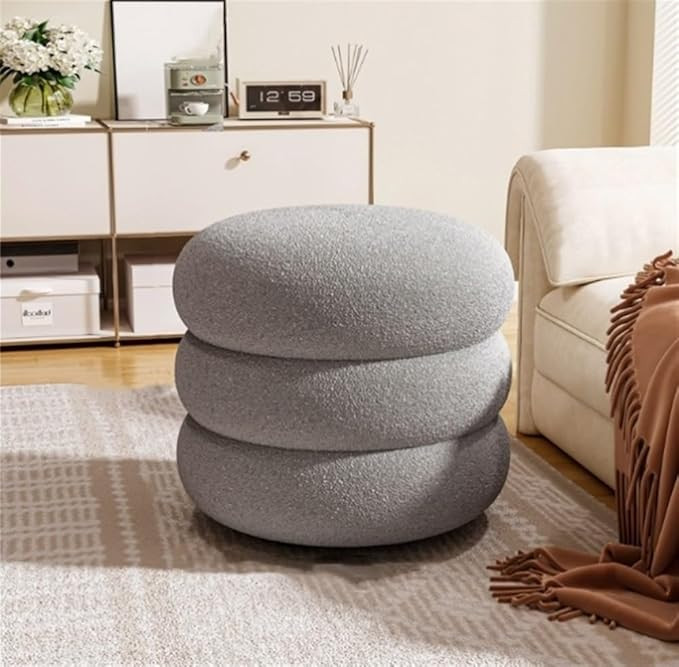 Round Edge Dressing Stool, Living Room Low Stool, Simple Furry Stool, Suitable for Living Room Fo... | Amazon (US)