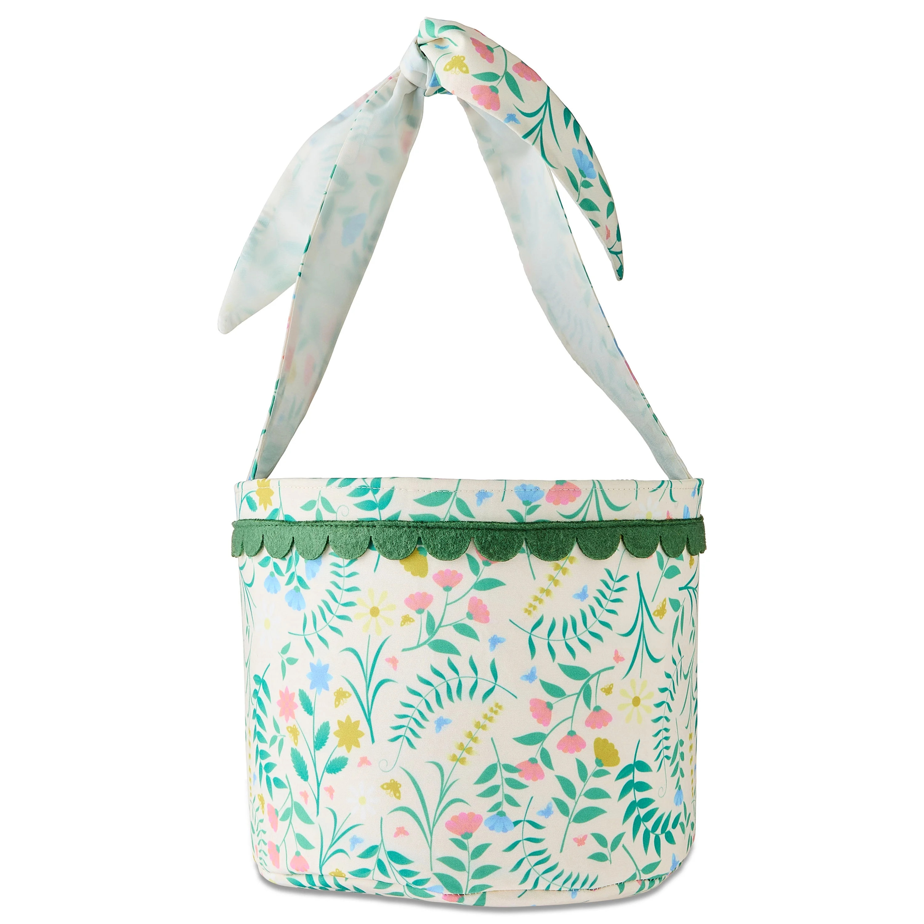 Floral Fabric Basket, Multicolor, 11" x 8", Easter by Way To Celebrate | Walmart (US)