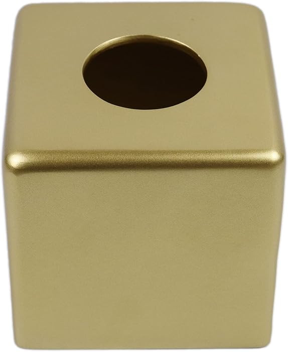 Hymmah Matte Gold Square Tissue Box Cover Holder,Bathroom Accessories Decor Unique Design Tissue ... | Amazon (US)