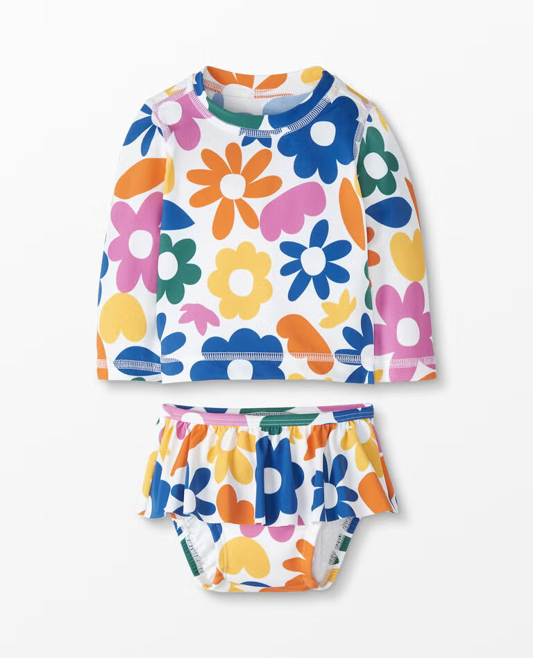 Baby Recycled Rash Guard & Skirted Bikini Bottom Set | Hanna Andersson