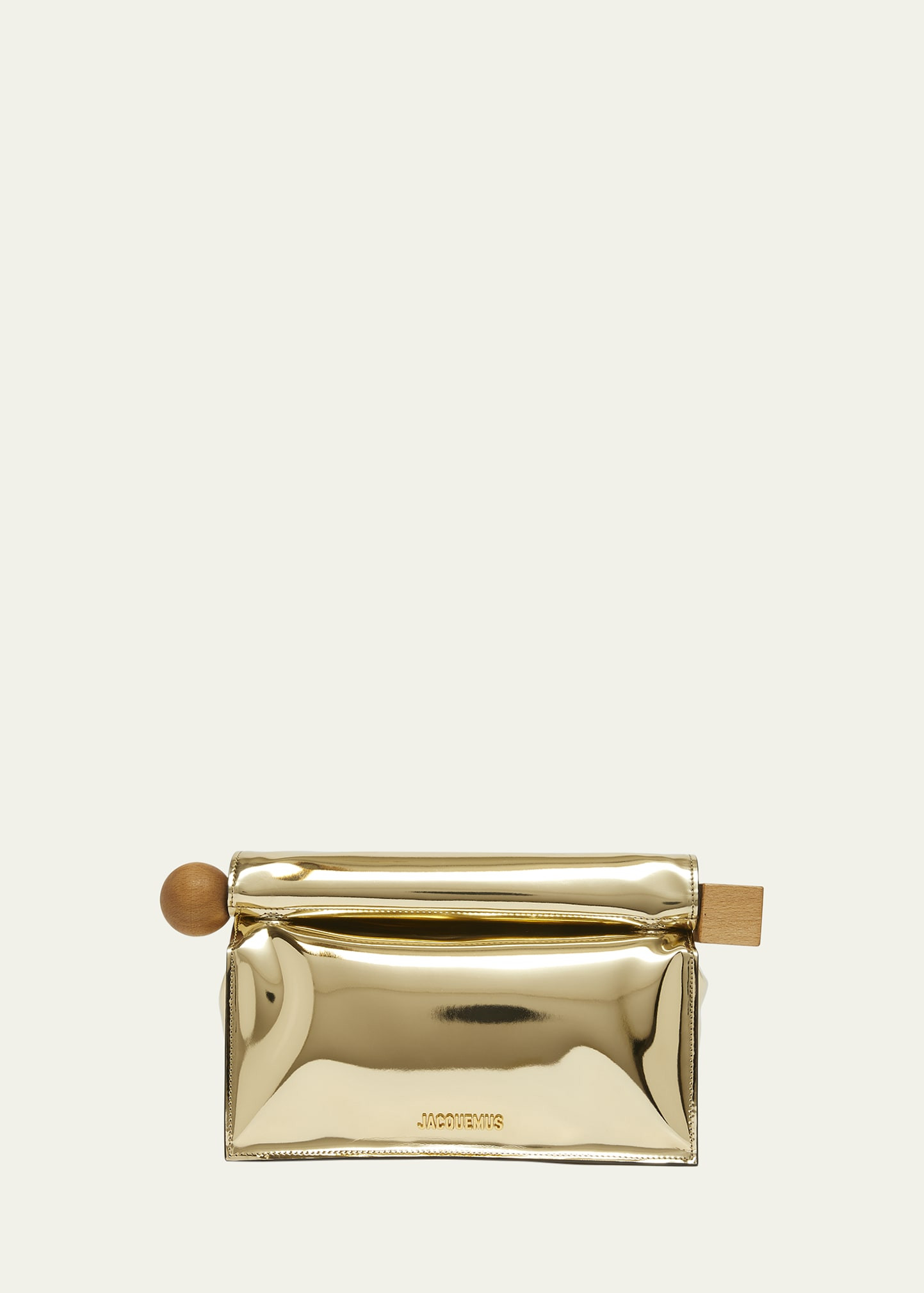 Jacquemus La Pochette Rond Metallic Clutch Bag | Bergdorf Goodman