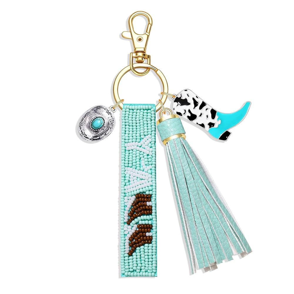 4th of July Keychain for Women Beaded American Flag USA Star Key Rings 4th of July Accessories Pa... | Amazon (US)