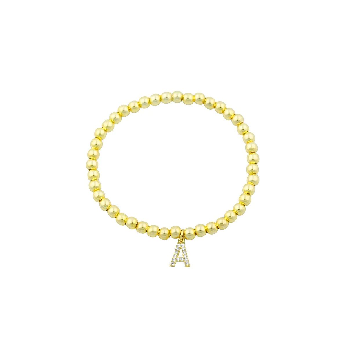 Classic Beaded Initial Bracelet | The Sis Kiss