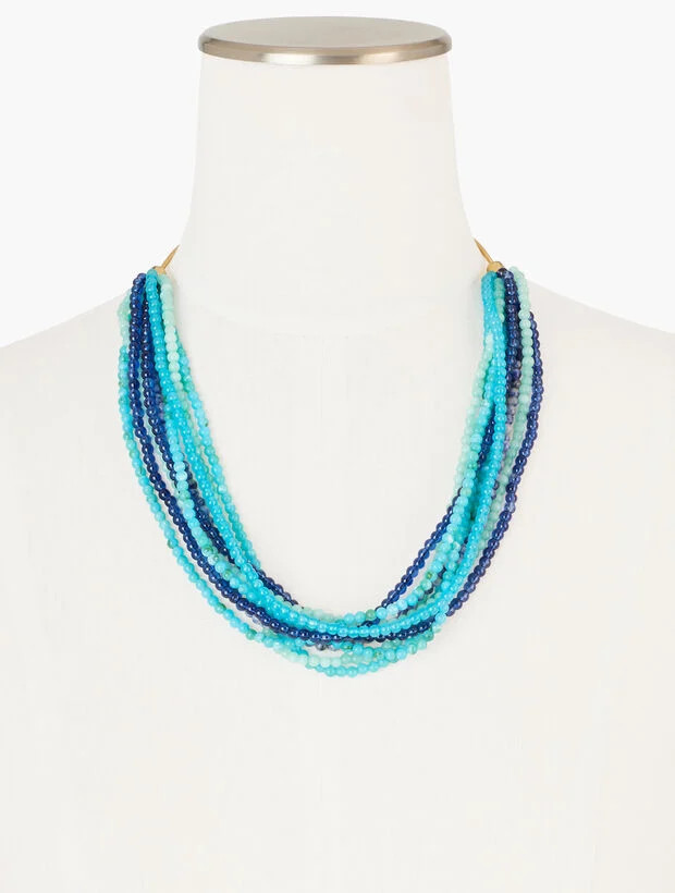 Tonal Beads Pull-Tie Necklace | Talbots