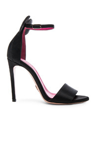Oscar Tiye Minnie Satin Sandals in Black | FWRD 