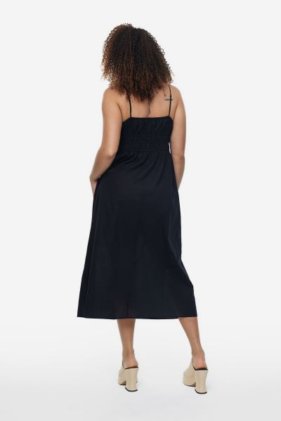 Smocked-waist Dress - Black - Ladies | H&M US | H&M (US + CA)