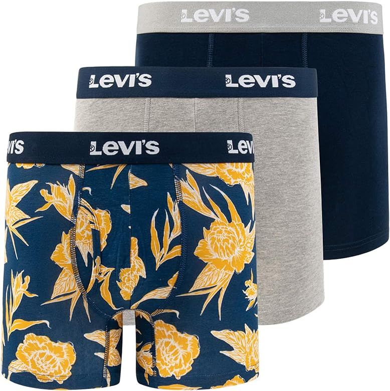 Levi's Boxer Briefs for Men, Cotton Stretch Breathable Men's Underwear 3 Pack | Amazon (US)