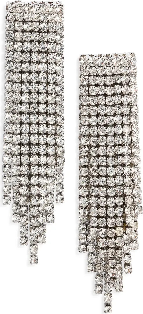 Open Edit Rhinestone Fringe Earrings | Nordstrom | Nordstrom