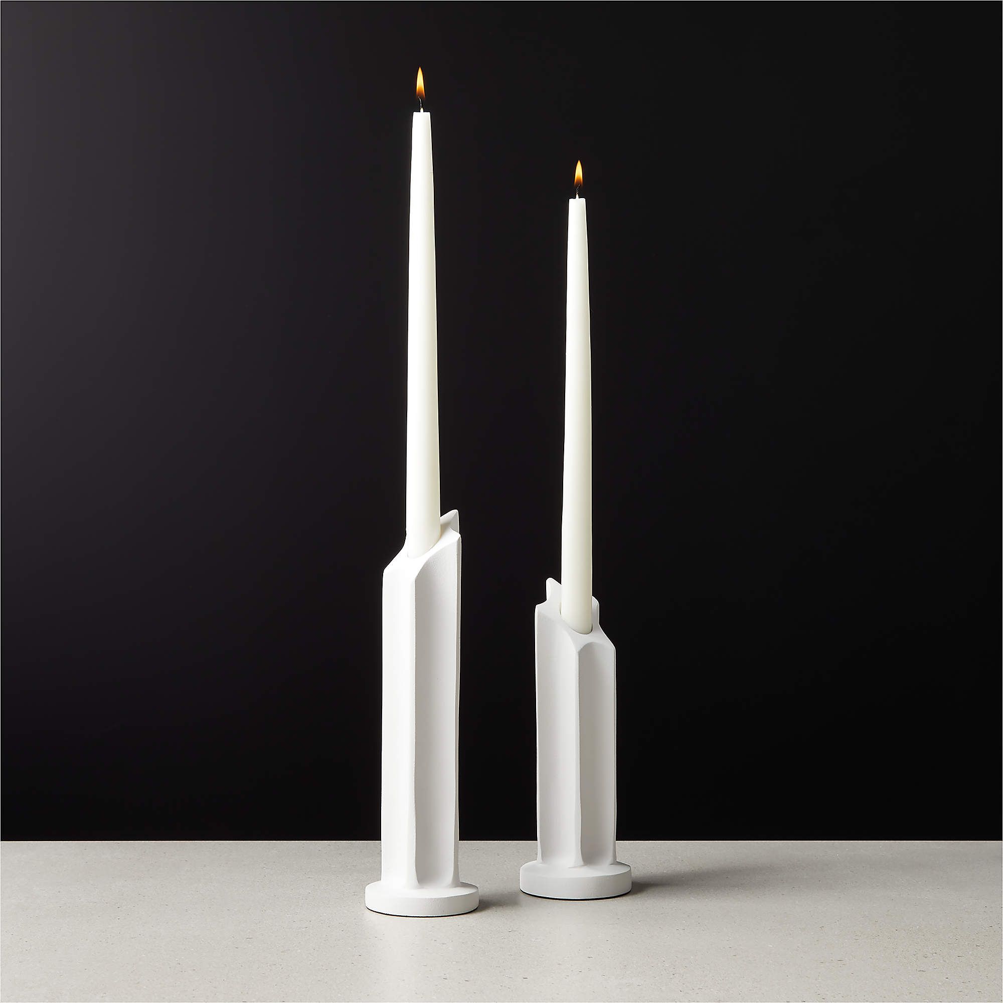 Cast White Taper Candle Holder Large | CB2 | CB2
