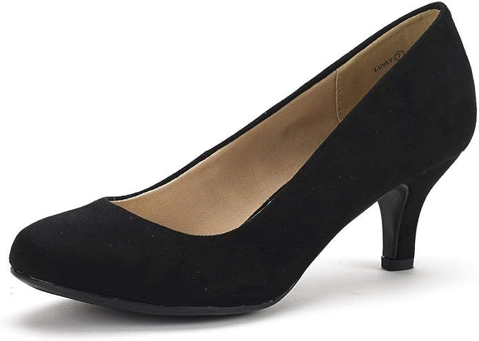 DREAM PAIRS Women's Luvly Bridal Wedding Party Low Heel Pump Shoes | Amazon (US)