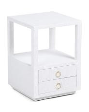 17x17x24 Raffia Quinn 2 Drawer Side Table | TJ Maxx
