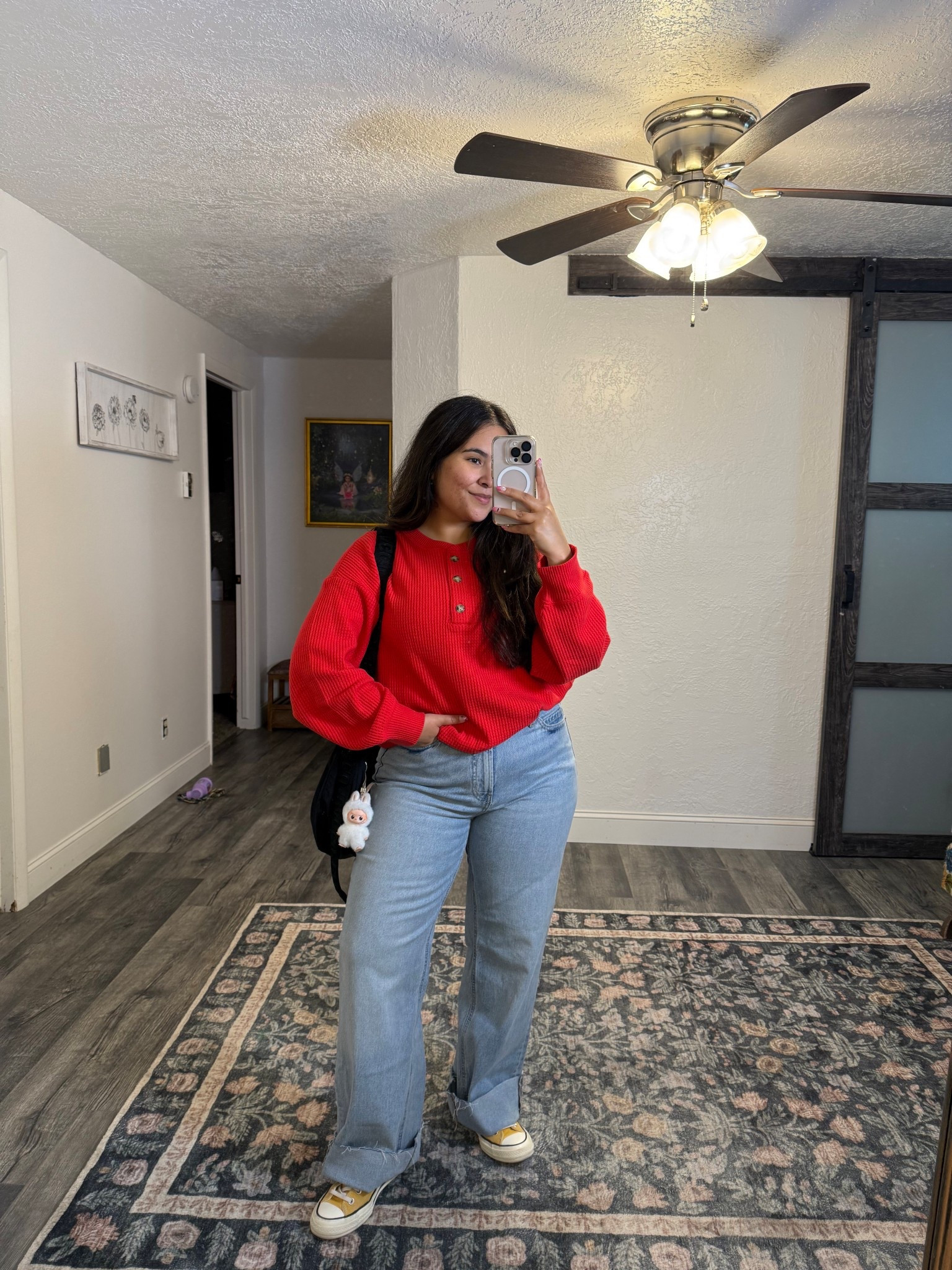 Casual fall ootd ♥️ wearing a large in the shirt and a 10 regular in the jeans :) 

#LTKSaleAlert #LTKPetite #LTKMidsize