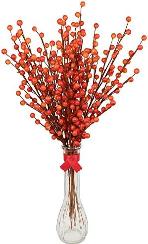 Artificial Fall Berry Twigs – Craft Twigs for Floral Arrangements – 17" Berry Spray Stems w/ ... | Amazon (US)