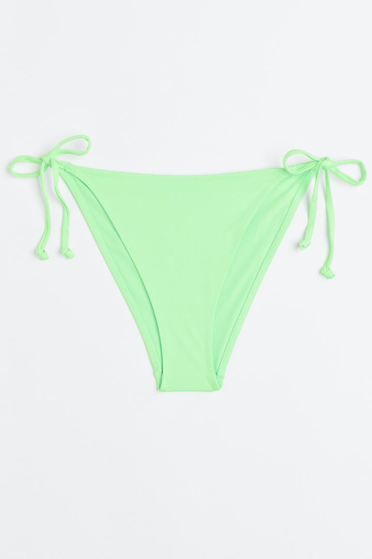 Tie Bikini Bottoms - Neon green - Ladies | H&M US | H&M (US + CA)