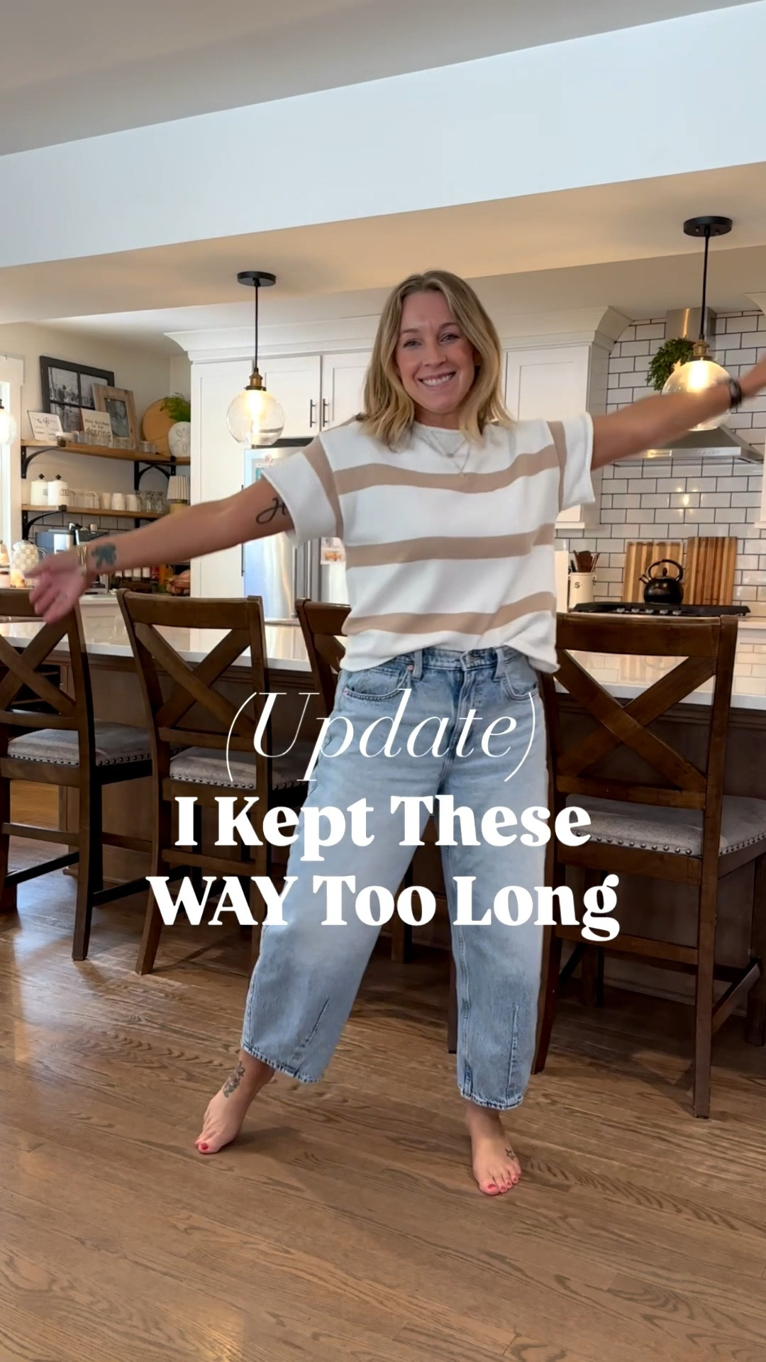 Update on my new white barstools with the 3 boys!! Did we have chocolate of all things, mushed into the white seat? Why yes, yes we did. Came right out with a wet paper towel! Did we spill RED juice from a freeze pop all over the white? You betcha! Also came right out with a damp paper towel. The stain protector I use is incredible and non toxic and the barstool remain looking stellar and comfy! They even survived my self tan marinade. We’re winning over here!

#LTKHome #LTKdayinmylife #LTKmomlife