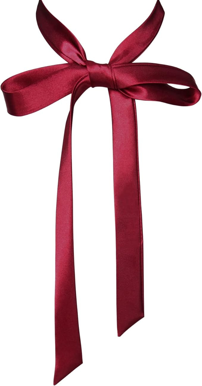 Mantieqingway Bow Tie for Women, Satin Ribbon Girls Self-tie Bowtie for Uniform, School, Wedding,... | Amazon (US)