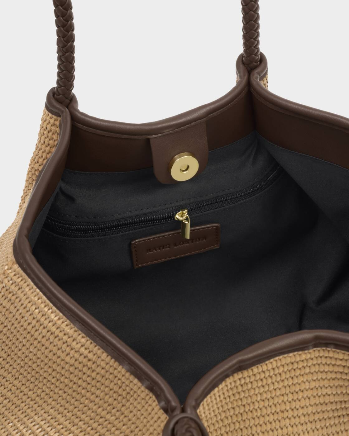 Nova Raffia Small Shoulder Tote in Bitter Chocolate | Katie Loxton Ltd. (UK)