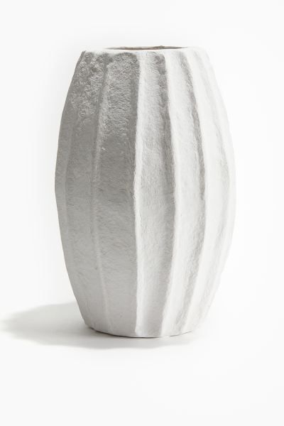 Tall Papier-mâché Vase - Natural white - Home All | H&M US | H&M (US + CA)