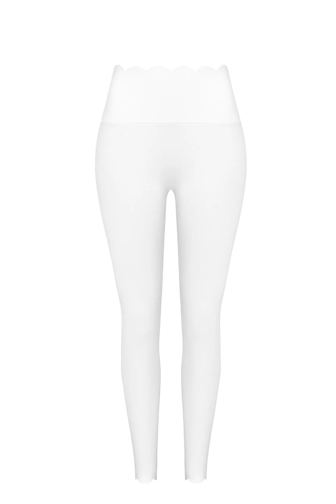 High-Waist Scallop Scrunch Legging Ivory / M (US 4) | WISKIIACTIVE