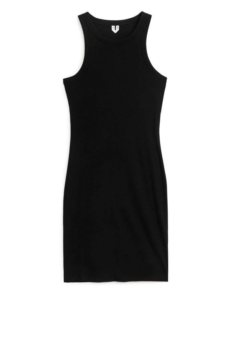 Ribbed Tank Dress - Black - Ladies | H&M GB | H&M (UK, MY, IN, SG, PH, TW, HK)