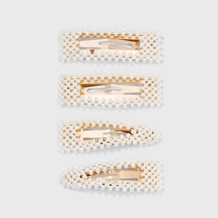 Pearl White Gold Snap Clip 4pc - A New Day&#8482; Pearl | Target