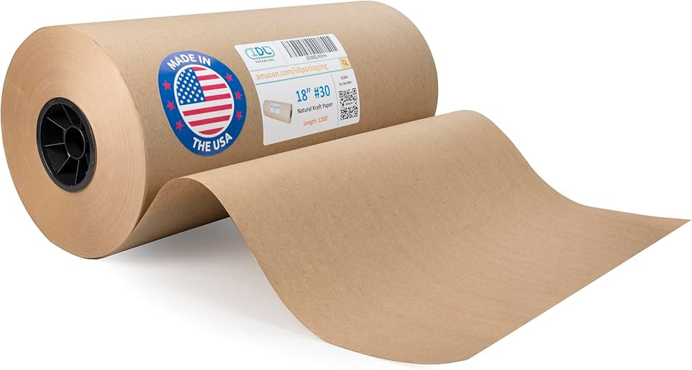 IDL Packaging 18" x 14400" (1200 ft) Large Brown Kraft Paper Roll for Packing - Perfect Natural K... | Amazon (US)