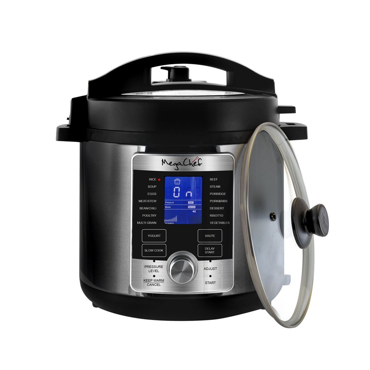 MegaChef 6 Quart Stainless Steel Electric Digital Pressure Cooker with Lid | Target